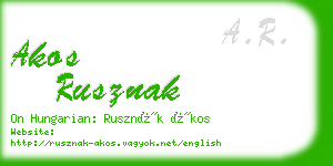 akos rusznak business card